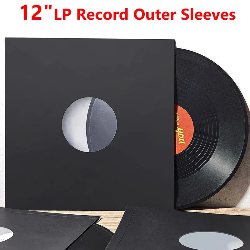 10pcs 12 Inch Vinyl Records Sleeve LP Record Cover Resealable Outer Sleeves Composite Kraft Paper Bag Vinyl Record Storage Bags Vue