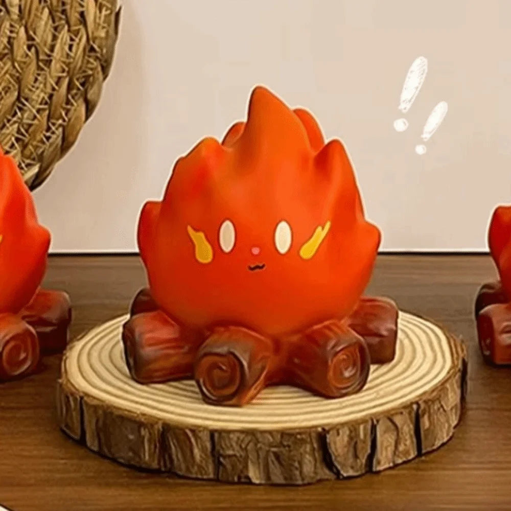 Flame Design LED Electronic Candle Lamp Cute Cartoon Nordic Design Ambient Decor Ornament Bonfire Ambience Small Size Vue