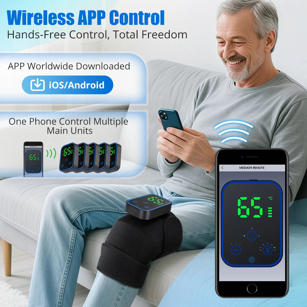 2-in-1 App-Controlled Shoulder & Knee Massager with Heat Wearable Joint Massager Vue