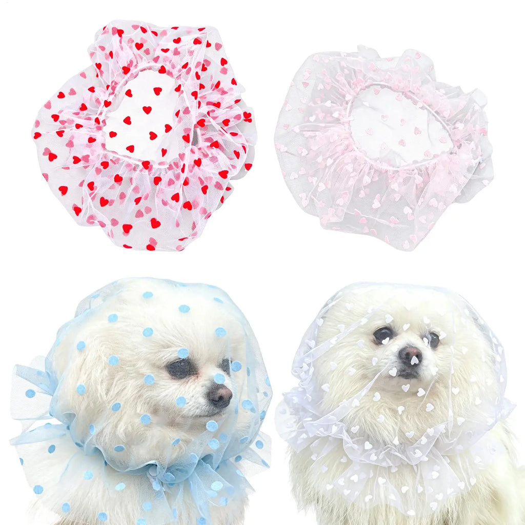 4Pcs Anti Pickup Dog Mesh Head Cover Adjustable Net for Puppy Cat Outdoor Walk Indoor Home Pet Training Scavenging Guard Vue