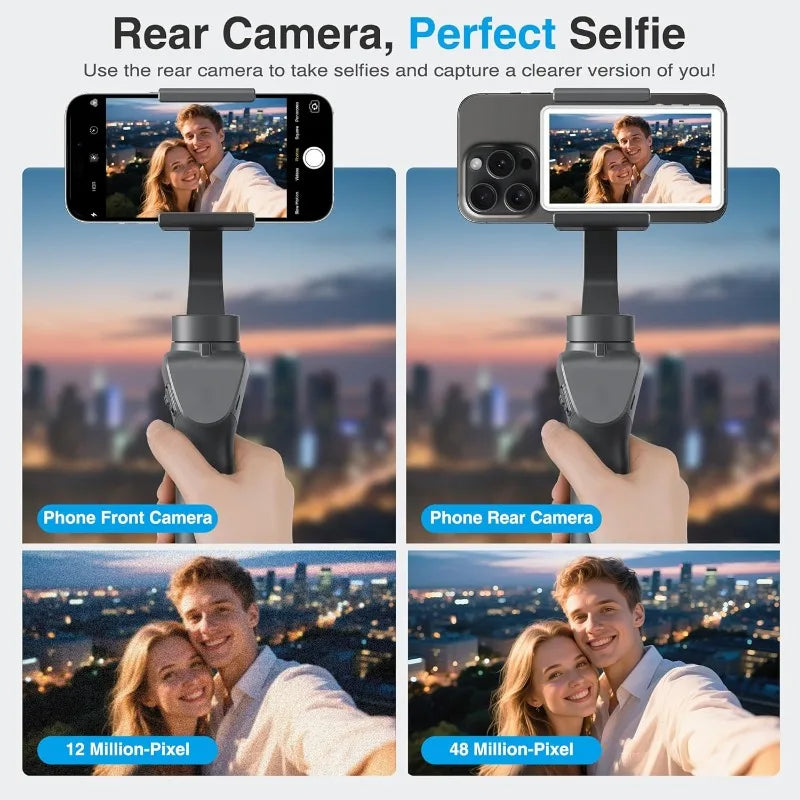 Vlog Selfie Monitor Screen Magnetic Phone Vlog Monitor Screen with Bluetooth Remote Back Camera Monitor for Live Stream Vlogging Vue