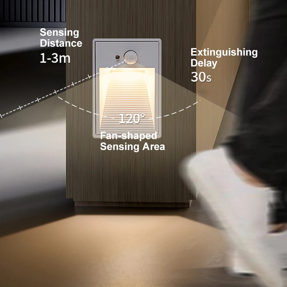 SANDIY LED Recessed Stair Light Motion Sensor IP65 Outdoor LED Step Wall Light Vue