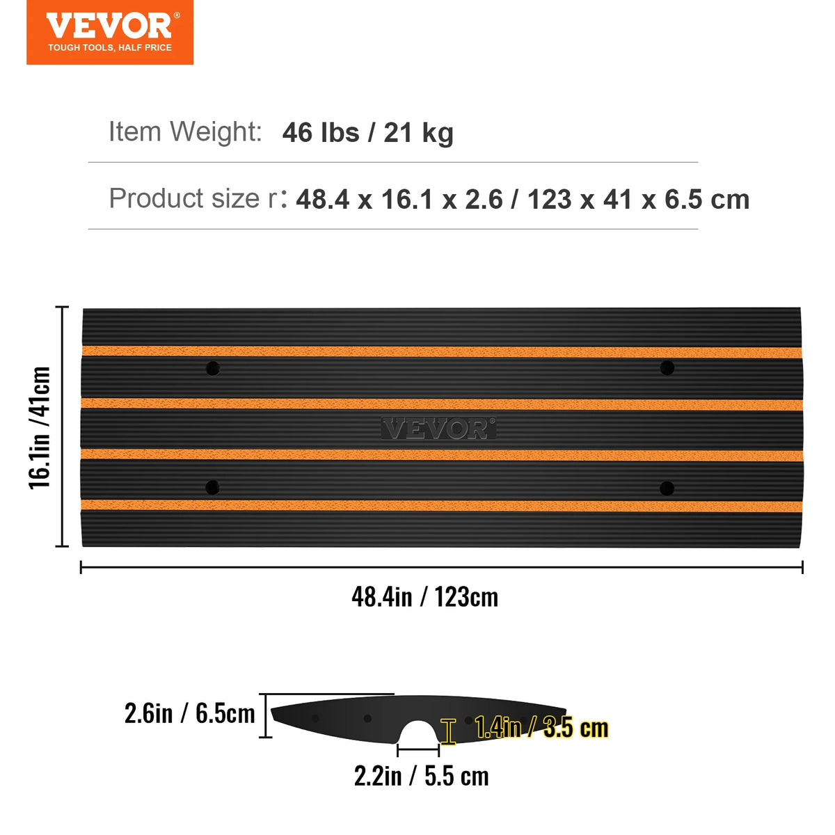 Heavy-Duty Rubber Curb Ramp with Cable Channel | 15-Ton Capacity Rubber Curb Ramp Vue 3Pack United States