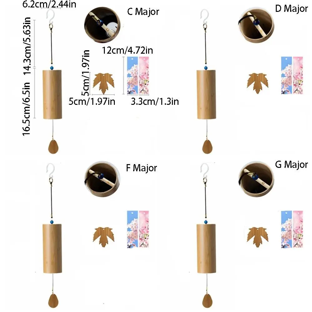 Ancient Style Handmade Bamboo Wind Chimes Antique Simple Musical Windchime Hand Cranked Blessing Bell Balcony Vue