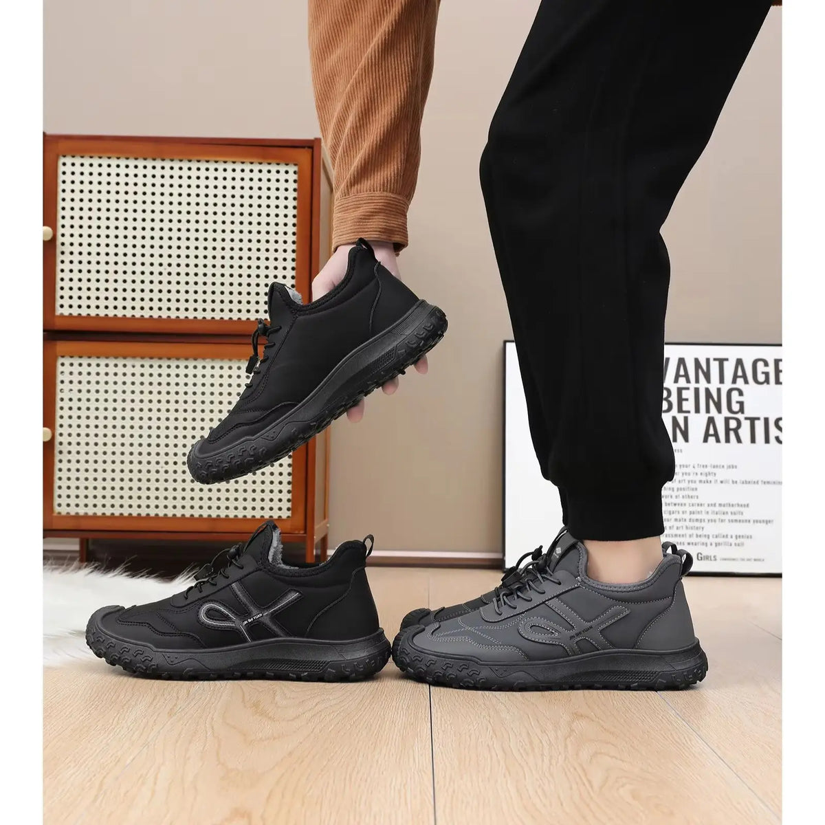 Men's Winter Fleece-Lined Ankle Boots – Anti-Slip Cotton Winter Ankle Boots Vue