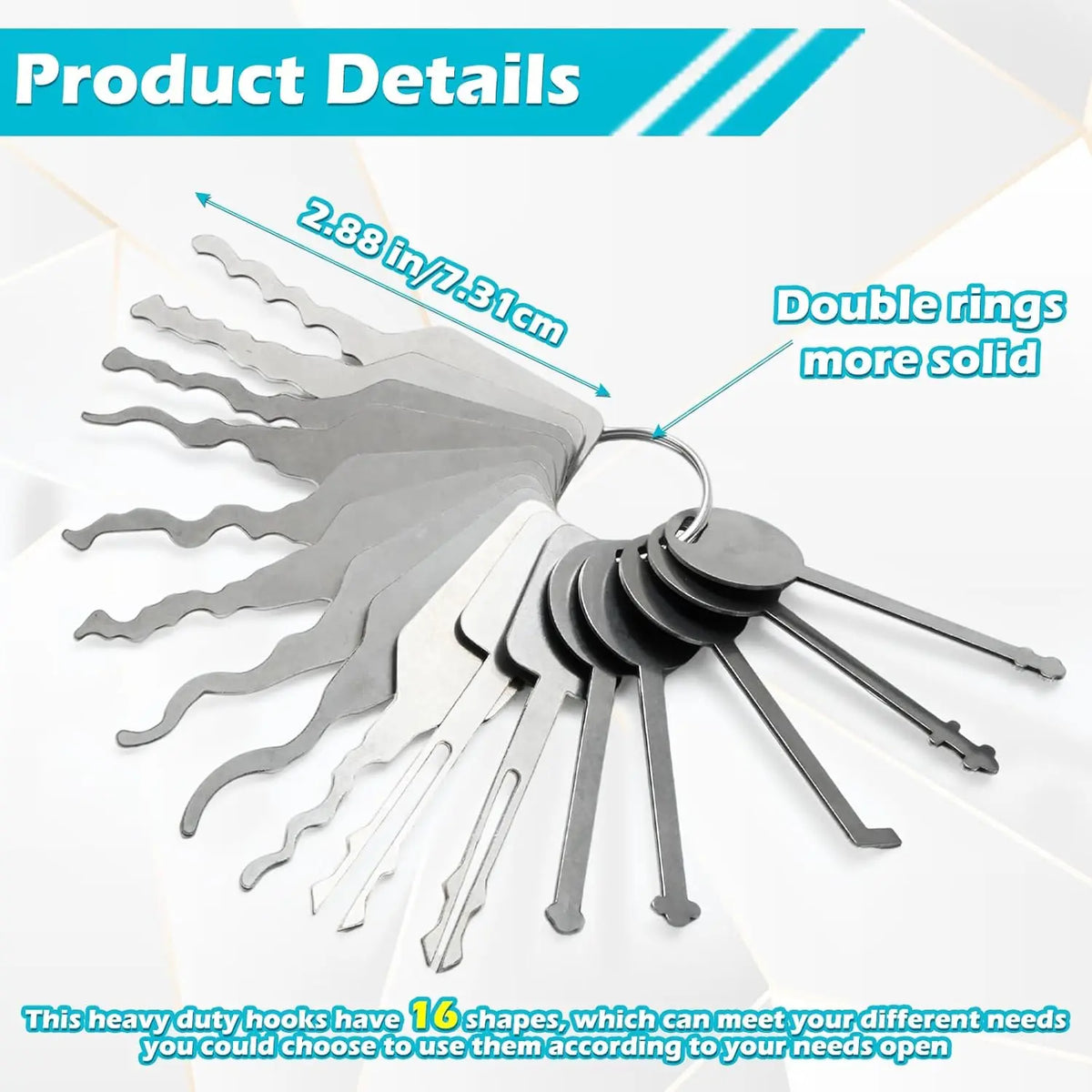 16 Pcs Hook Set Repair Tool Sets, Hook Hand Tools for Automobiles,Stainless Steel Car Pick Tool Kit for Cabinet Toolbox Vue