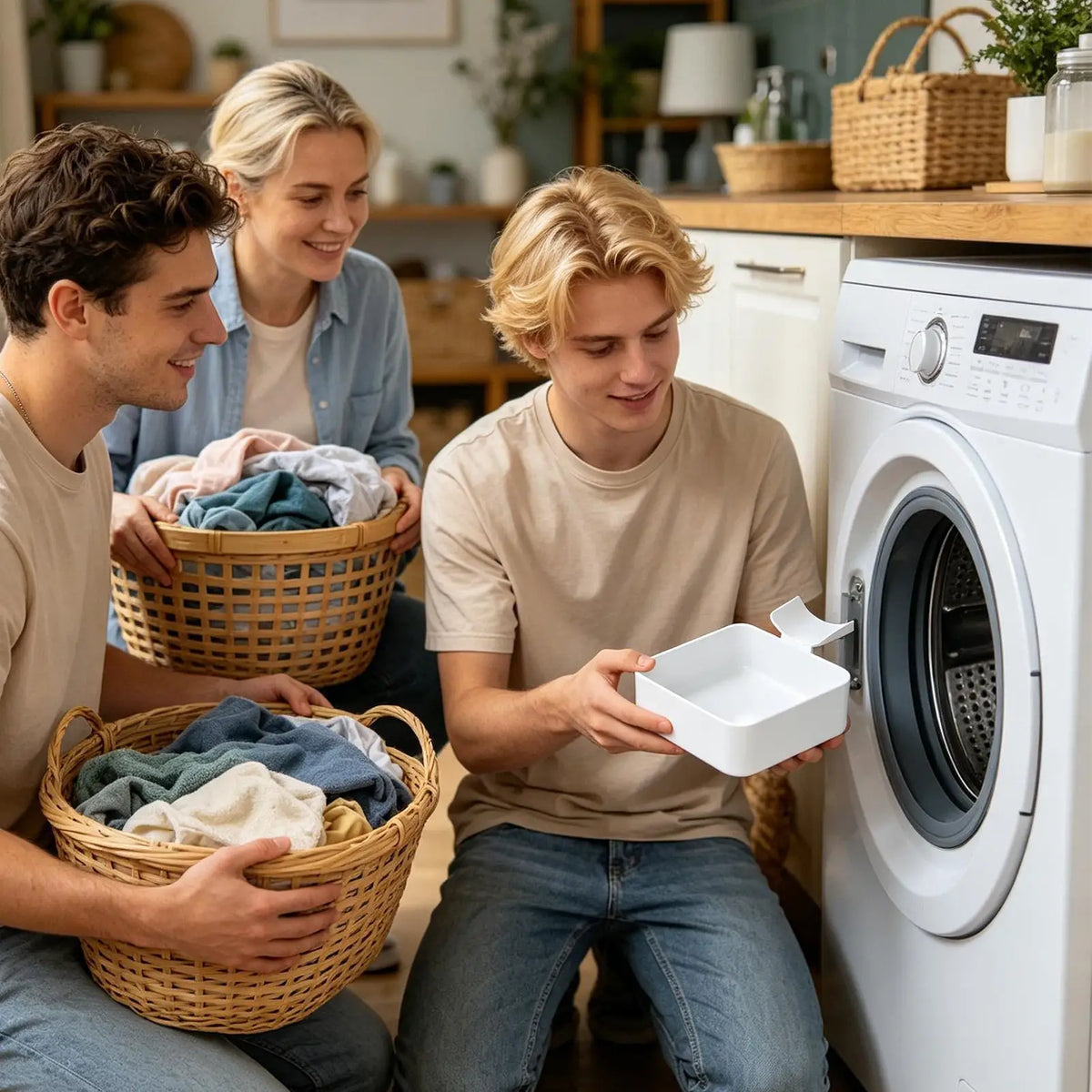 Home Washing Machine Drain Pan Leak-Proof Front Load Washer Drip Tray Easy Install Water Catch Tray for Basement Apartment Vue