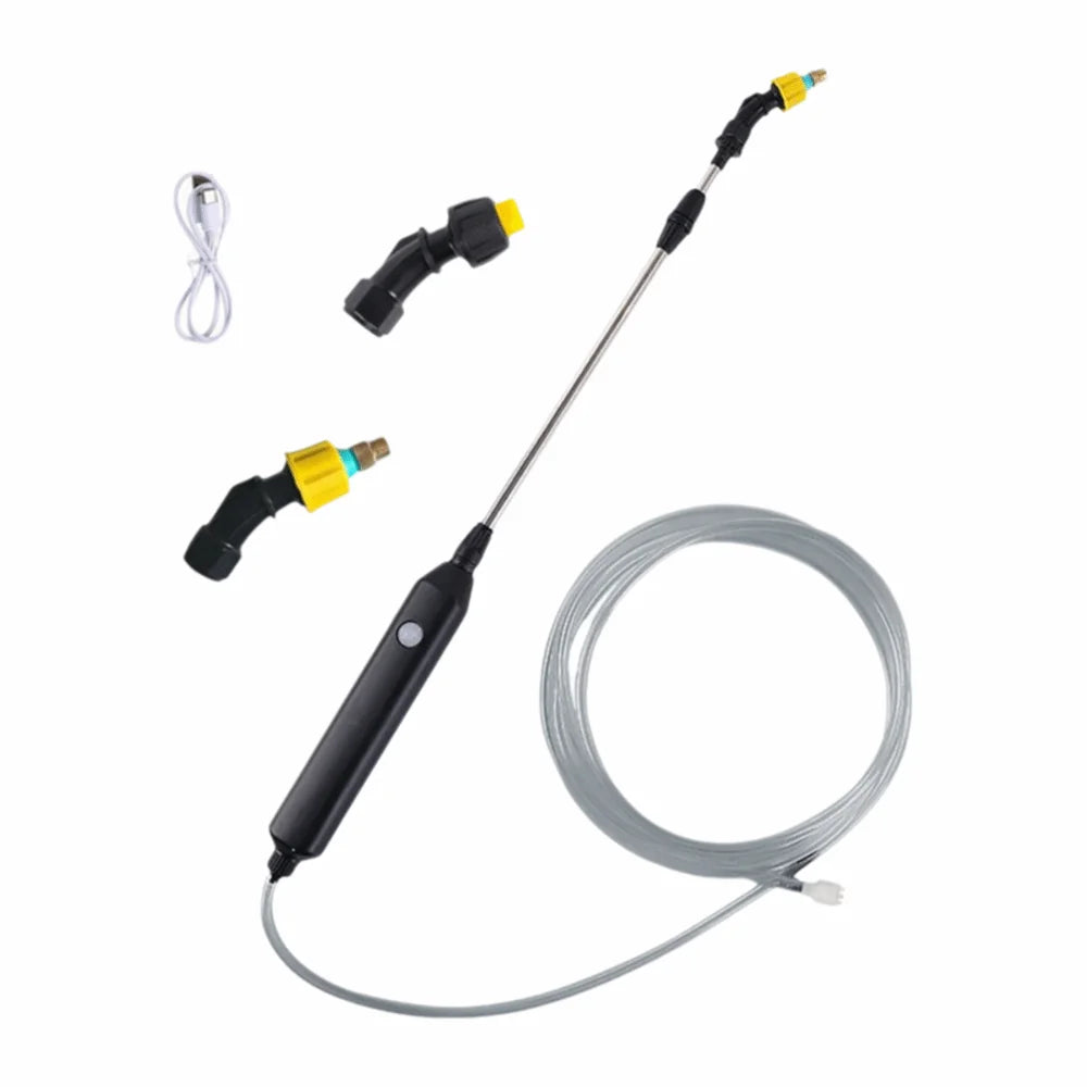 2/3/5m Pipe Electric Sprayer Wand Adjustable Nozzle Rechargeable Garden Sprayer Wand High-Pressure Multi Hole Nozzle Vue Black-2m pipe