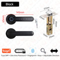 KAK Smart Fingerprint Door Lock Black Biometric Door Lock Password Keyless Entry Door Lock with Handle Security Door Hardware Vue black 60-70mm