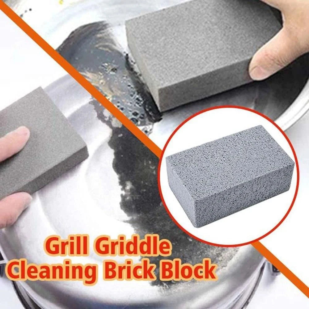 ABKW-4Pack Grill Griddle Cleaning Brick Block,Grill Cleaning Brick,For Flat Tops, Griddles, Grills - Natural Lava Pumice Rock Vue