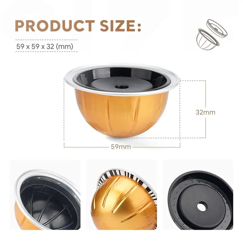ABKW-Reusable Filters And Capsule Shells For Nestlé Vertuoline Next Creamy Coffee 2Pc A Vue