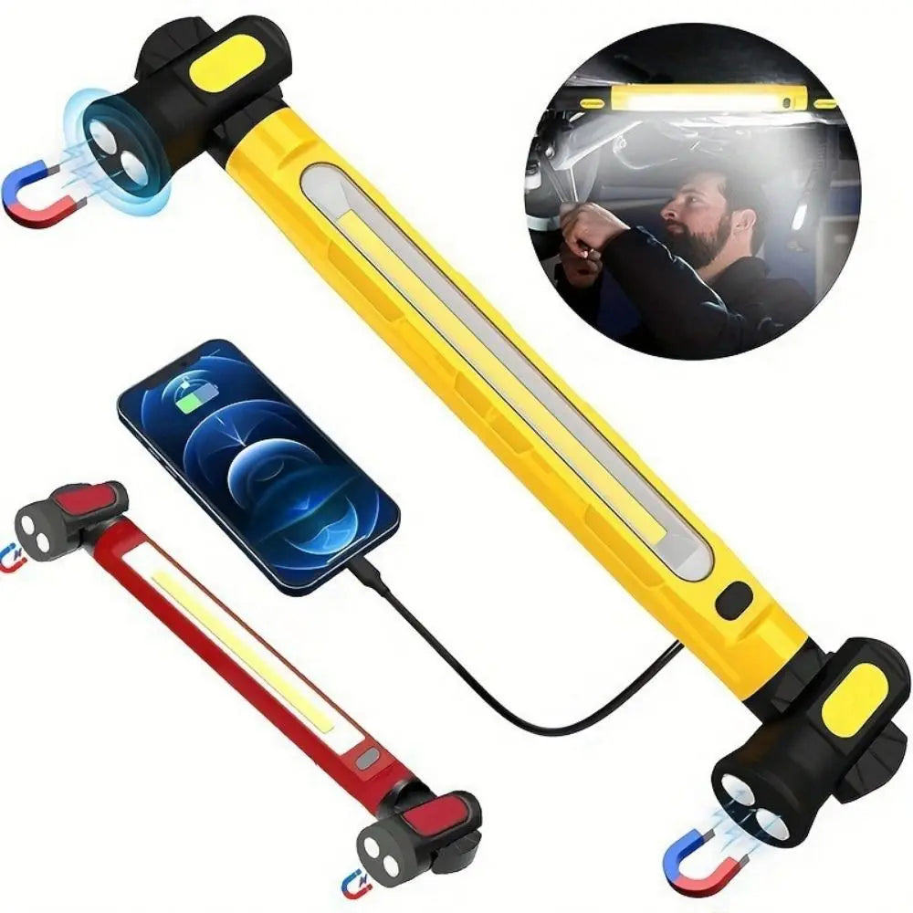 Super Bright LED Work Light Rotating Magnetic Base Rechargeable Magnetic Work Inspection Lamp Durable Portable Vue