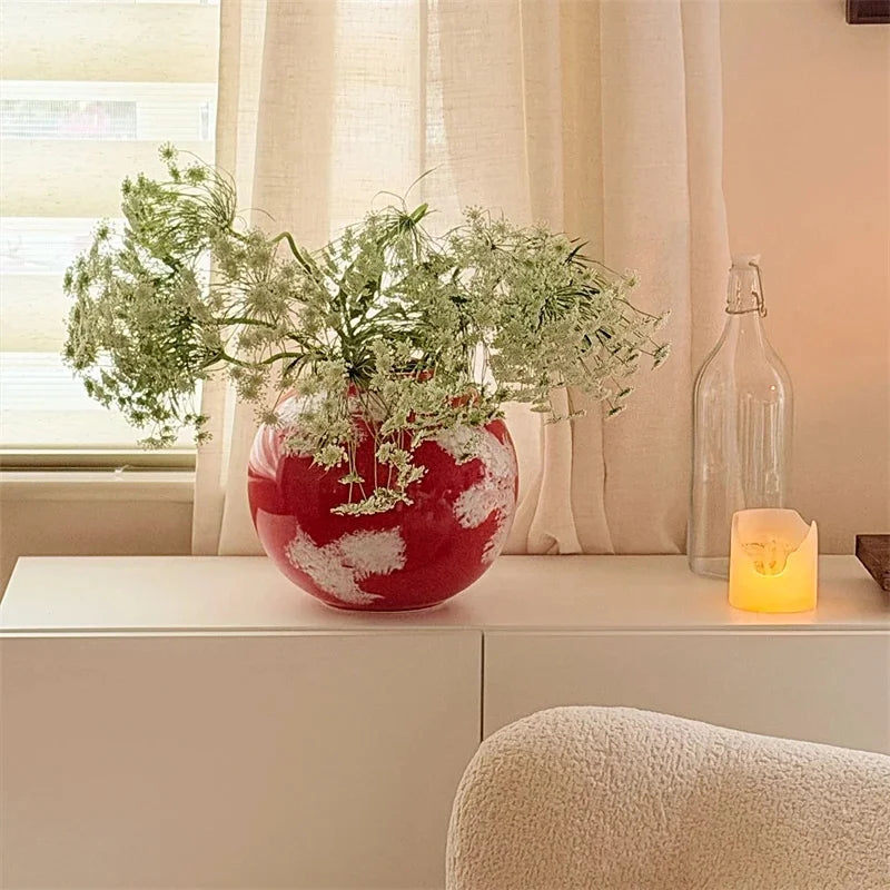 Chinese Ceramic Vase Porcelain Retro Elegant Floral Centerpiece For Entryway Table Decor Boutique Inn Model Room For Interior Vue