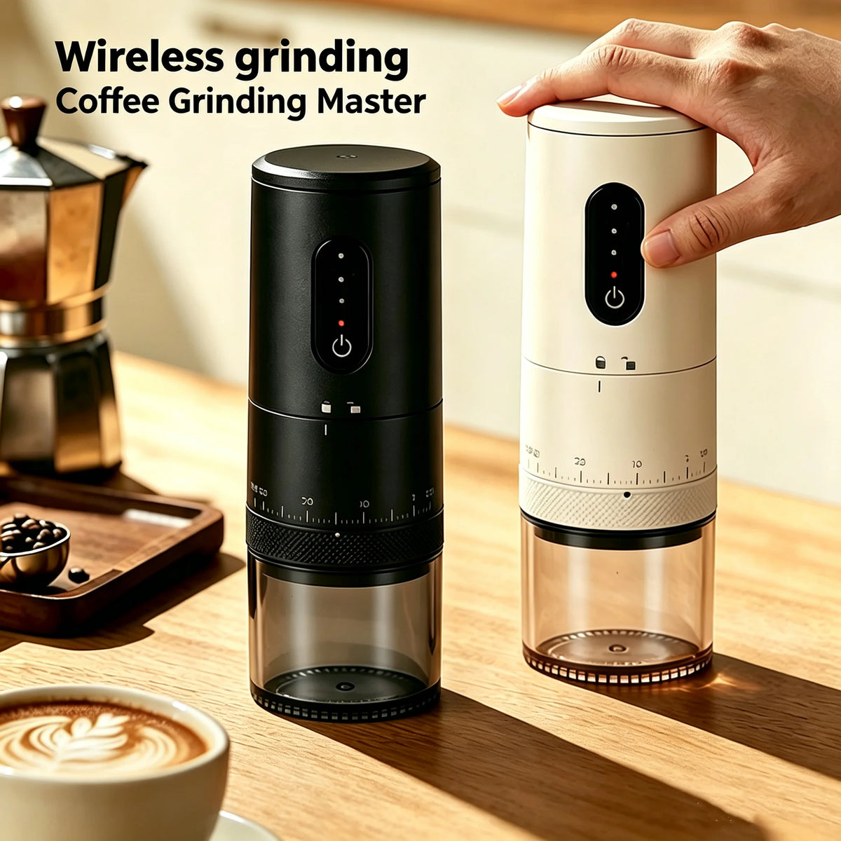Portable Electric Coffee Grinder – 38 Settings, Ceramic Burr Electric Coffee Grinder Vue