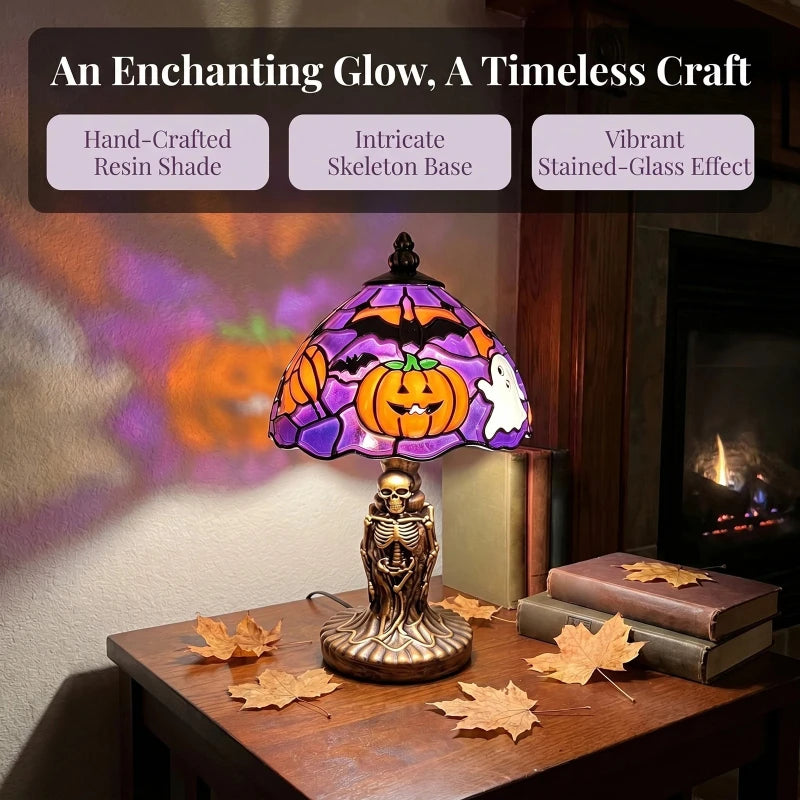 Halloween Resin Pumpkin Night Light Decorative Indoor Desktop Decorations for Home Holiday Party Office Desk Decor Gifts Vue