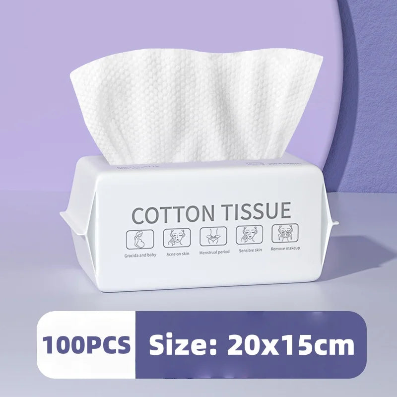 100pcs Soft Cotton Towel Disposable Face Towel Home Travel Face Towel Make Up Tissue Soft Facial Cleaning Skin Care Washing Vue XLJ-007