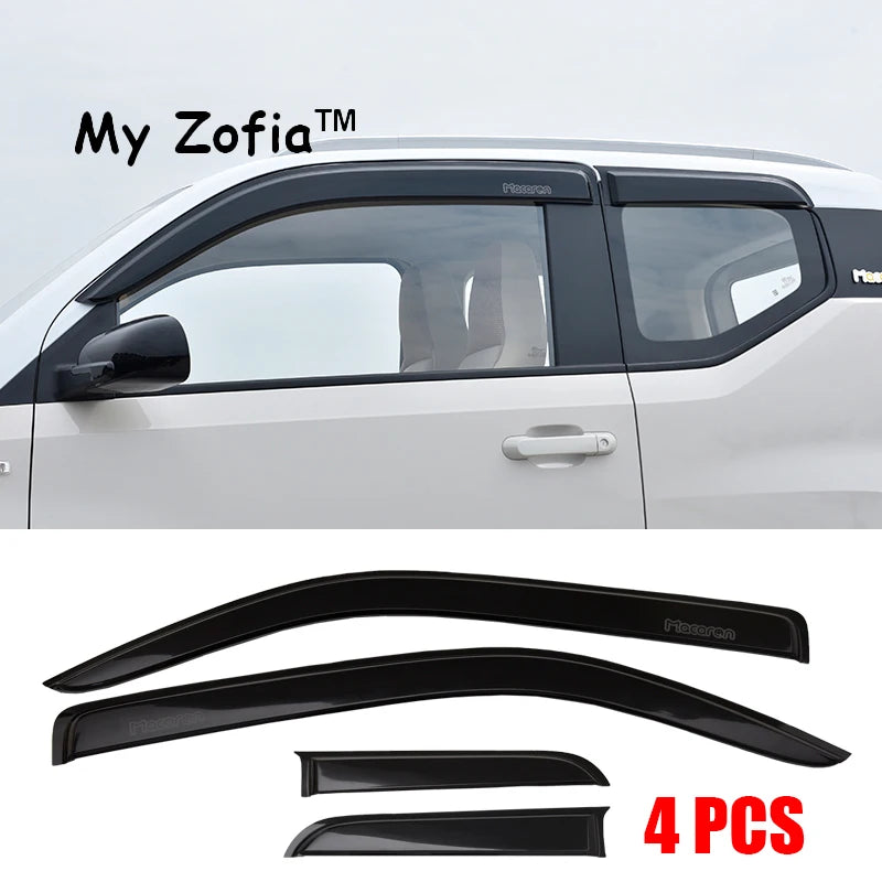 For Ari Bruni Wuling MINI EV 3rd 2024 2025 2026 Car Window Visor Sun Rain Guard Window Dflector Guard Weatherstrip Accessories Vue A