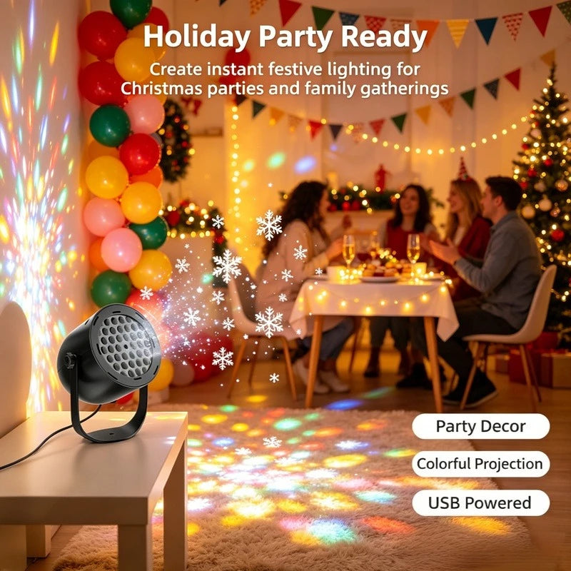 Christmas LED Projector Light, USB Powered Projection Lamp for Living Room Holiday Party New Year Decor Vue