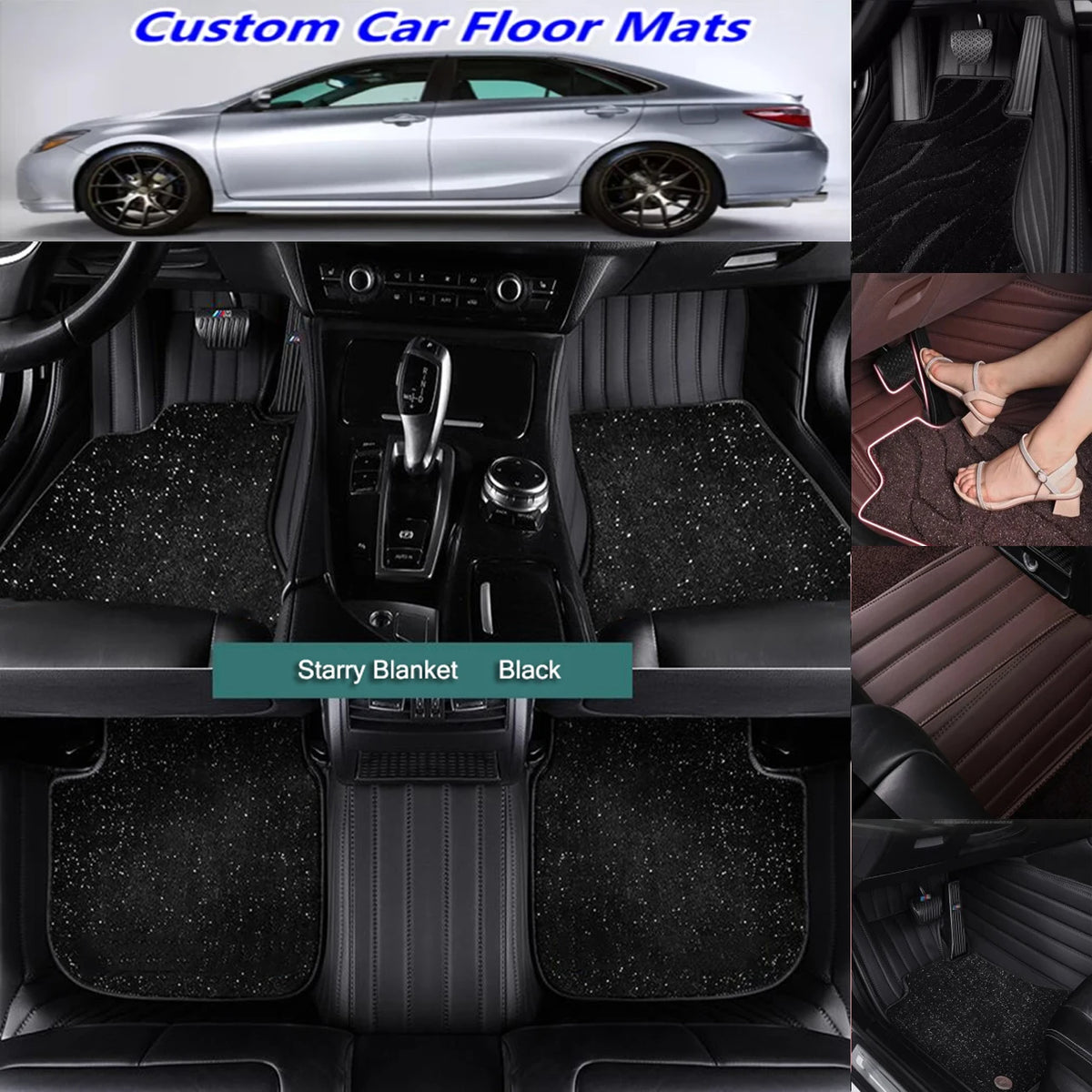 5D Custom Leather Floor Mats for Maserati – All Weather Set Custom Car Floor Mats Vue