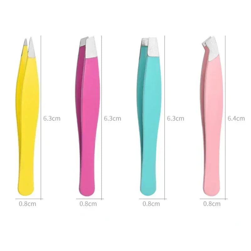 for Eyelash Eyebrow Tweezers 1/4pcs Hair Extension Tweezer Clip Removal Stainless Steel Colorful Professional Makeup Beauty Tool Vue