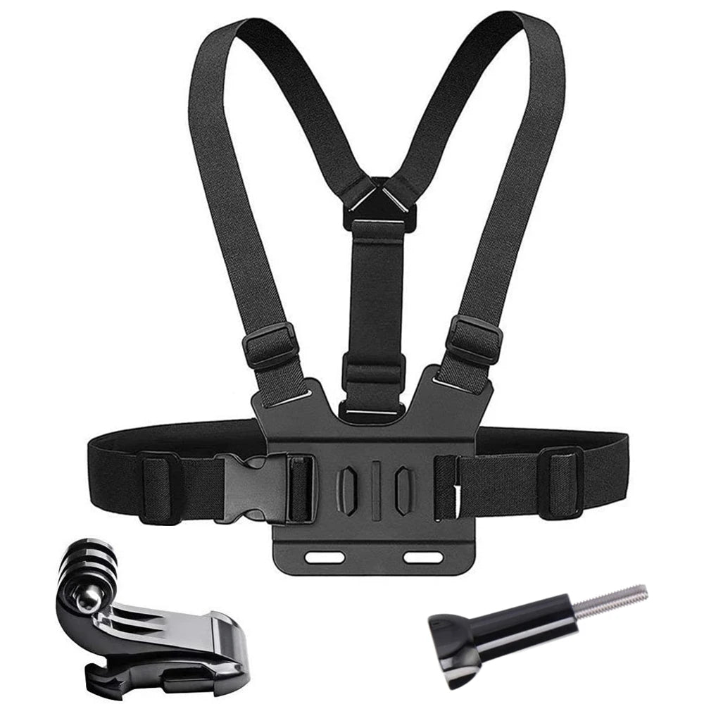 Chest Strap Mount Belt for Gopro Hero 12 11 10 9 8 7 6 Insta360 R X2 DJI OSMO Action Camera Harness for Go Pro Accessories Vue 3Pcs
