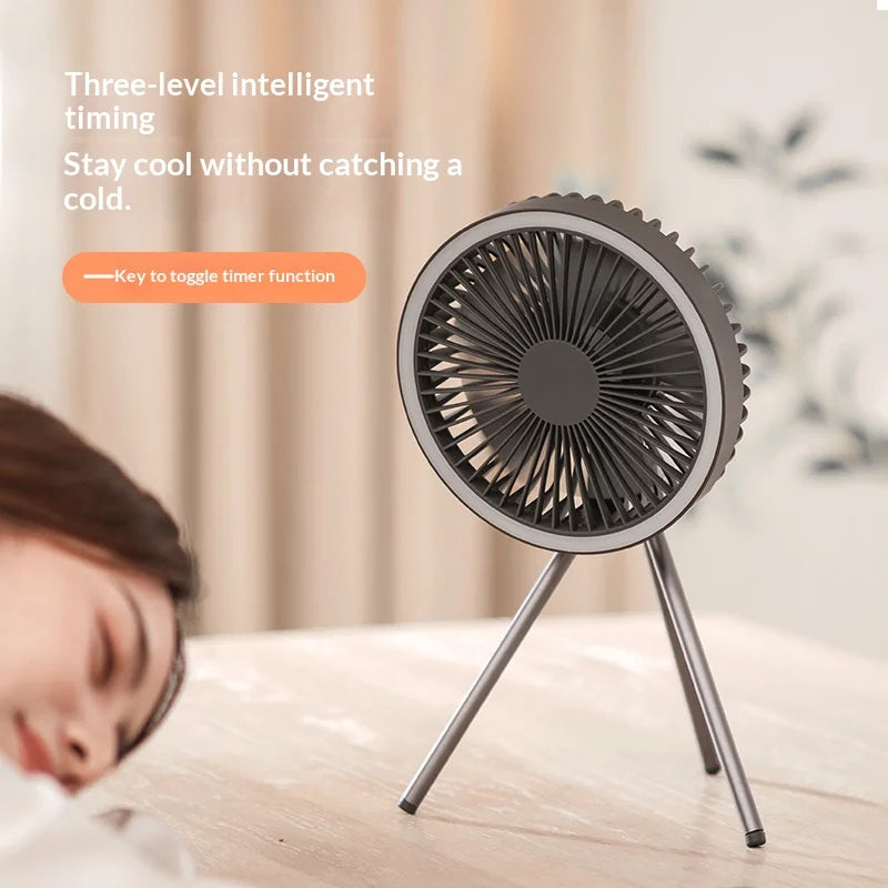 HOMEFISH Portable Rechargeable Camping Fan 4000mAh 10000mAh Wireless Ceiling Desktop Fan with Power Bank LED Light Vue