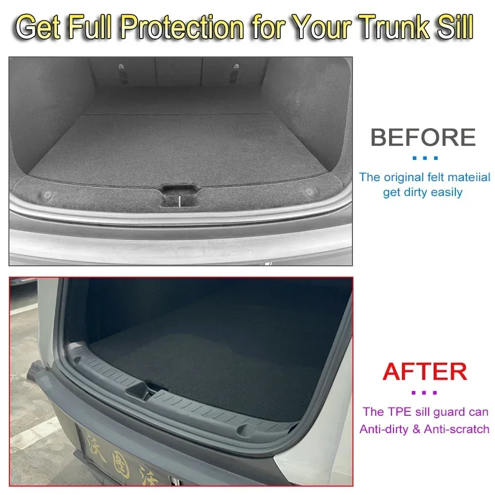 For Tesla Model Y Juniper 2025 Trunk Sill Plate Protector TPE Rubber Protector Tesla Threshold Bumper Pad Prevent Scratching Vue