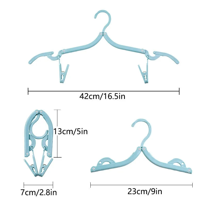 Foldable Travel Clothes Hanger with Storage Bag Portable Lightweight Laundry Rack for Business Trip Dorm Home Travel Use Vue