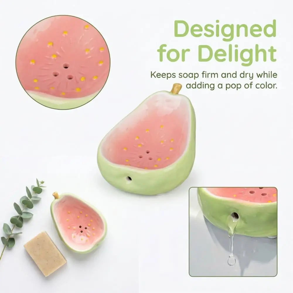 Tray Container Cute Self Draining Soap Holder Drainable Soap Box Soap Tray Soap Container Ceramic Storage Rack Countertop Vue