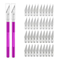 vvocci Non-Slip Engraving 10pcs Metal Knife Kit + 40 Blades Cutter Craft Knives #11 for Mobile Phone PCB Repair Hand Tools Vue M264 Purple