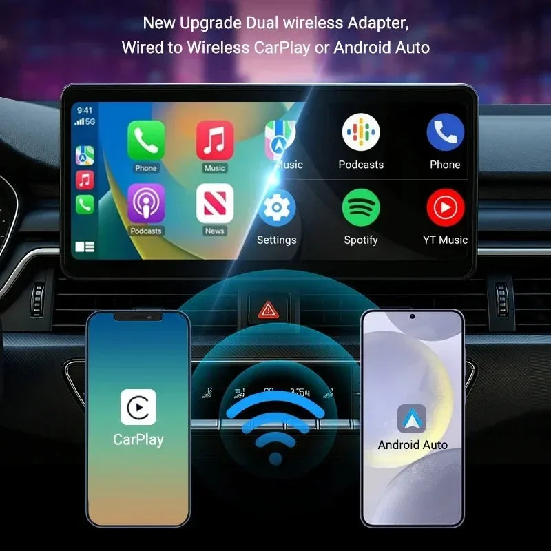 Mini Wireless CarPlay Adapter Android Auto Wireless Dongle Wifi 5.8G Auto Connect Box For iphone Android Phone For Volvo Benz VW Vue