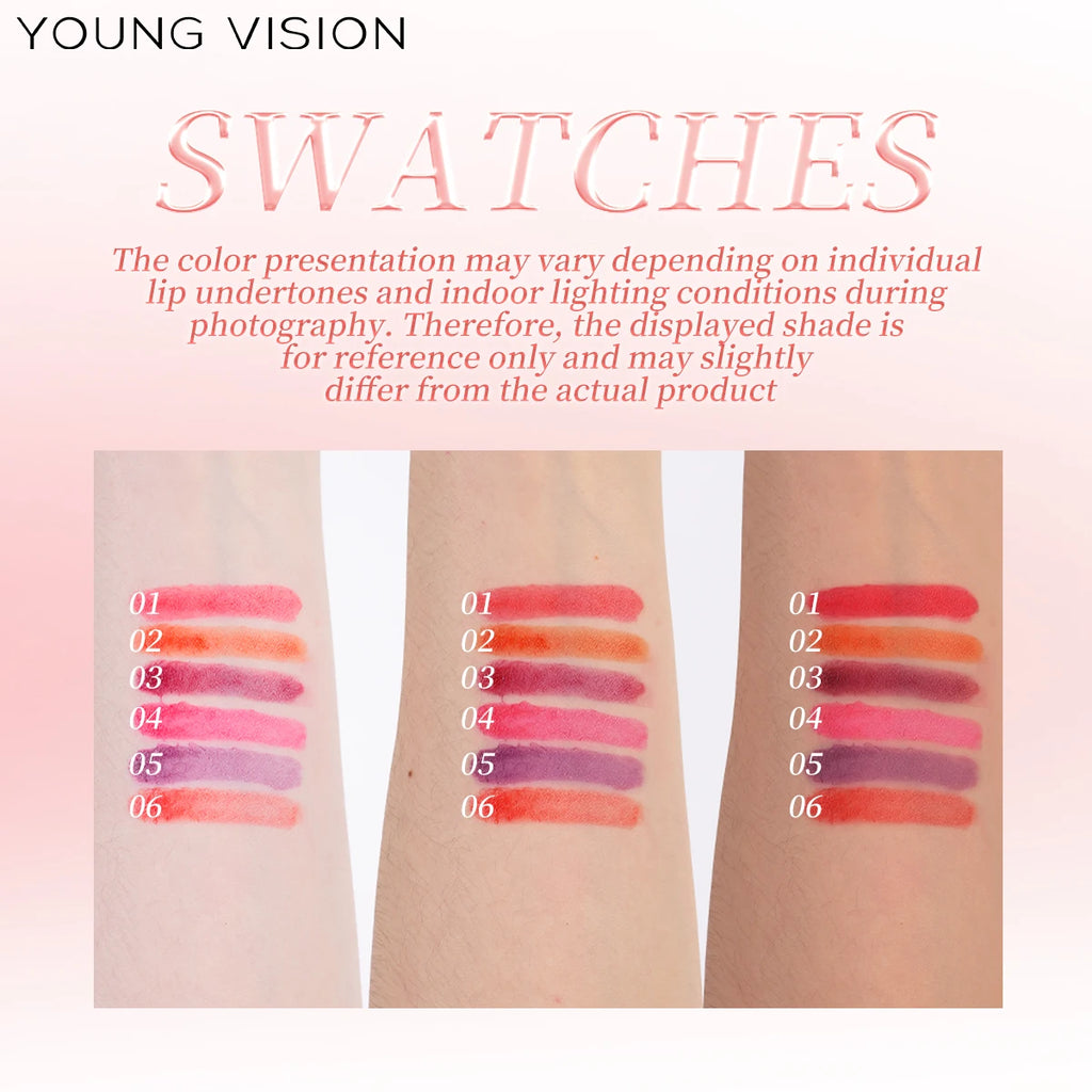 6color Multifunctional Liquid Lipstick, Waterproof Long-Lasting Non-Stain Tinted , Matte Lip Stain Vue