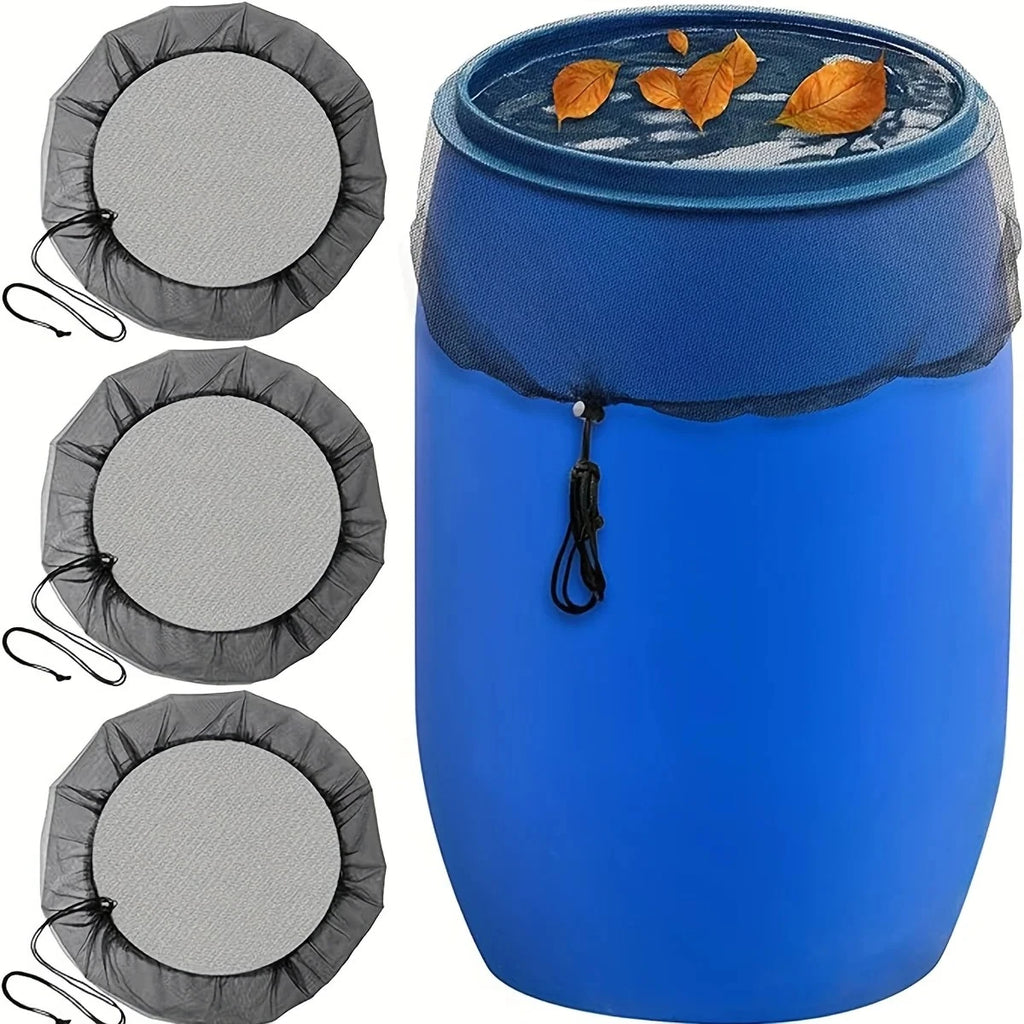 Rain Barrels Screen Water Bucket Covers,Rainwater Collector Tank Net Cover,Rain Water Collection Bucket Netting with Drawstring Vue