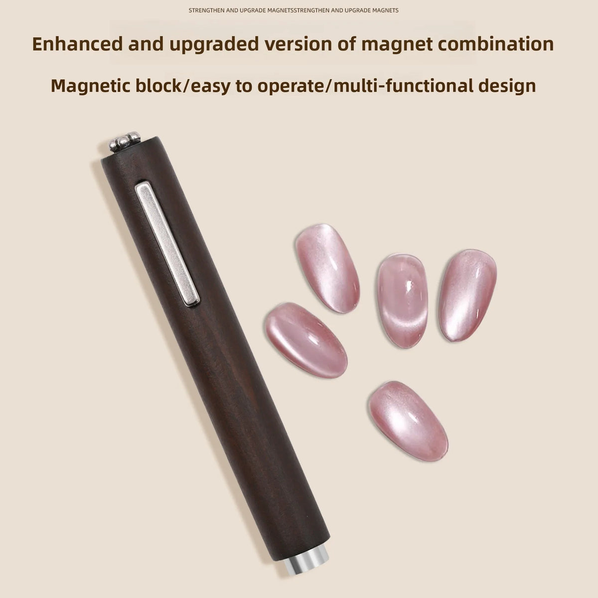3 in 1 Multi-function Cat Eye Magnet for Nail Art Design Strong Thick Magnetic Stick Large Cylindrical Magnetic Nail Tool Vue
