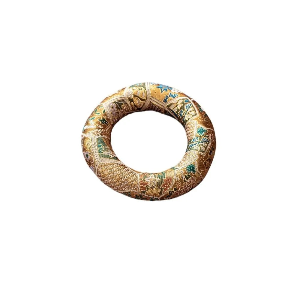 Spiritual Accessory Nepalese Singing Bowl Mat Cloth Non Slip Donut Shape Mat Round Traditional Drink Cup Mat Meditation Vue Style 7