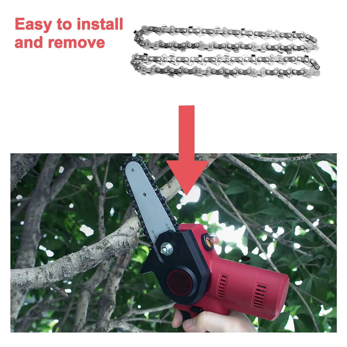 ABKW-2Pcs 4-Inch 1/4Inch Guide Saw Chain Mini Chainsaw Chain For 4 Inch Cordless Electric Protable Battery Handheld Chainsaw Vue