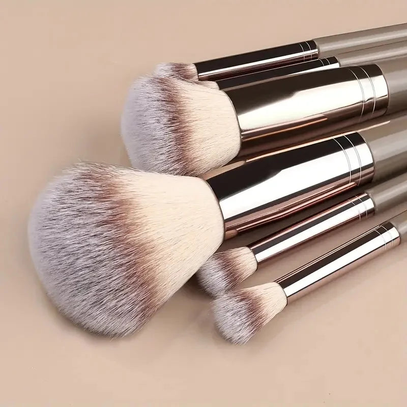 10-20PCS Premium Makeup Brushes Set with Hairband Wrist Rest Silicone Sponge Ball Powder Puff And Cleaning Tool Included Vue