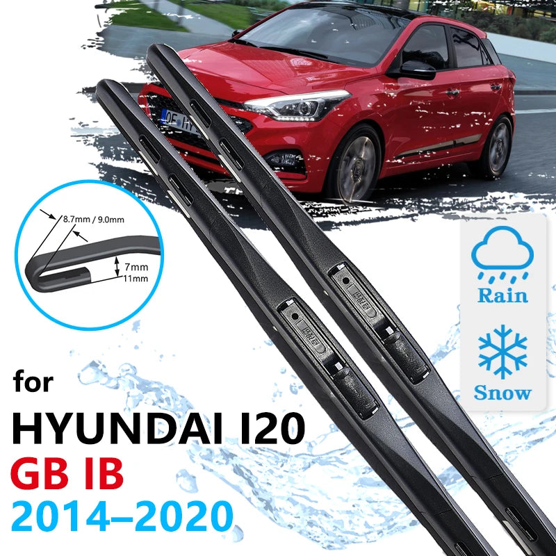 Car Front Wiper Blades For Hyundai I20 GB IB 2014 2015 2016 2017 2018 2019 2020 Active Windscreen Windshield Brushes Accessories Vue