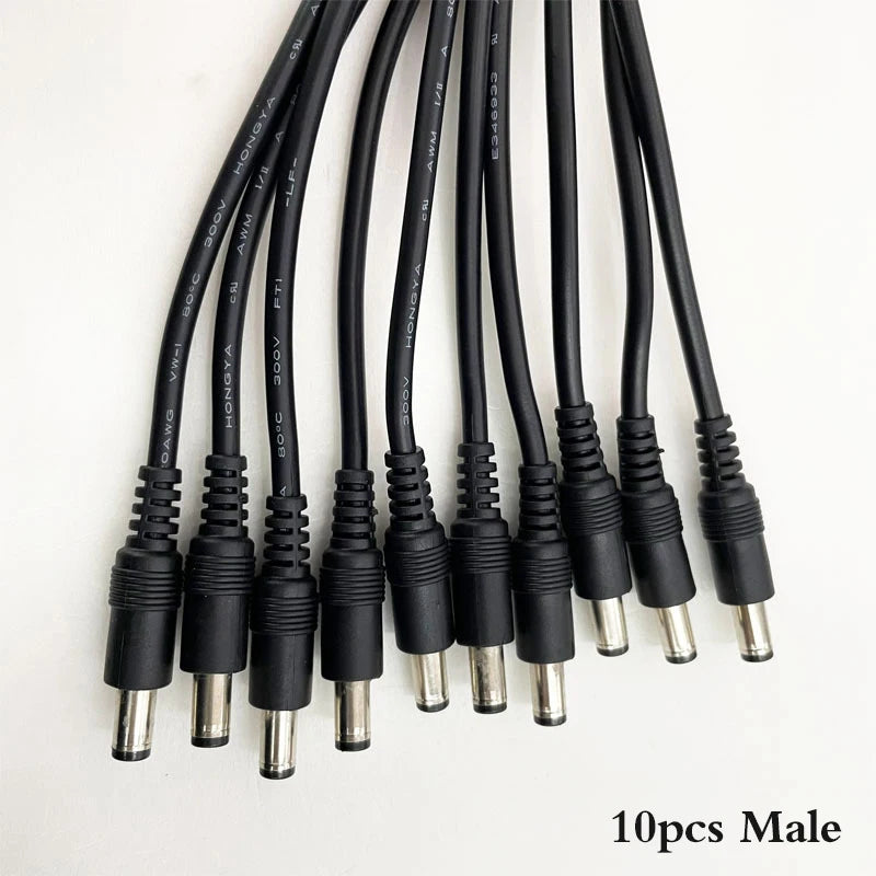 10pcs 5.5x2.1 Plug DC male or Female Cable Wire Connector For 3528 5050 LED Strip Light Vue male