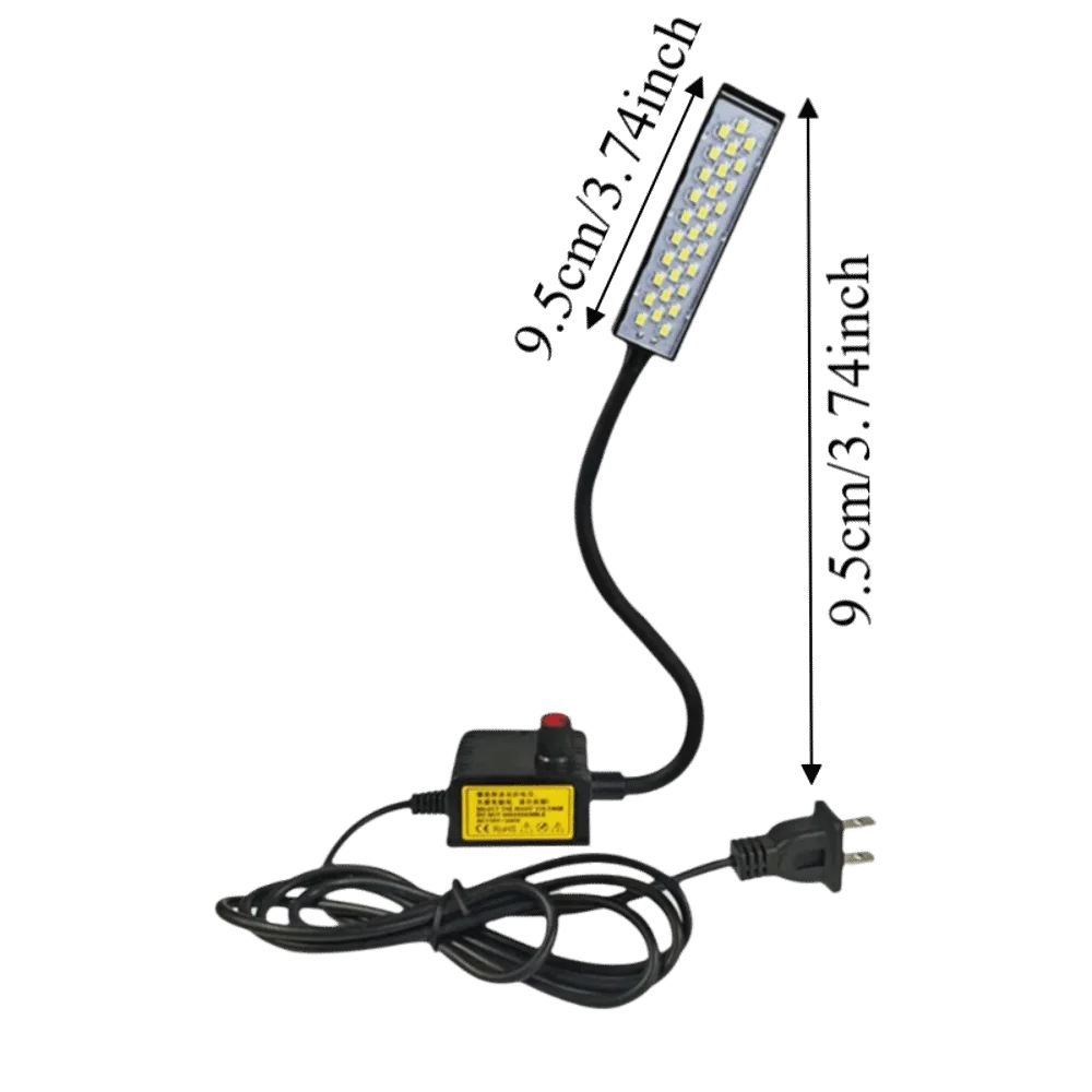 30 LEDs Sewing Machine Light Universal Hose Dimmable Gooseneck Work Lamp Rotary Switch No Flicker Industrial Work Light Lathe Vue