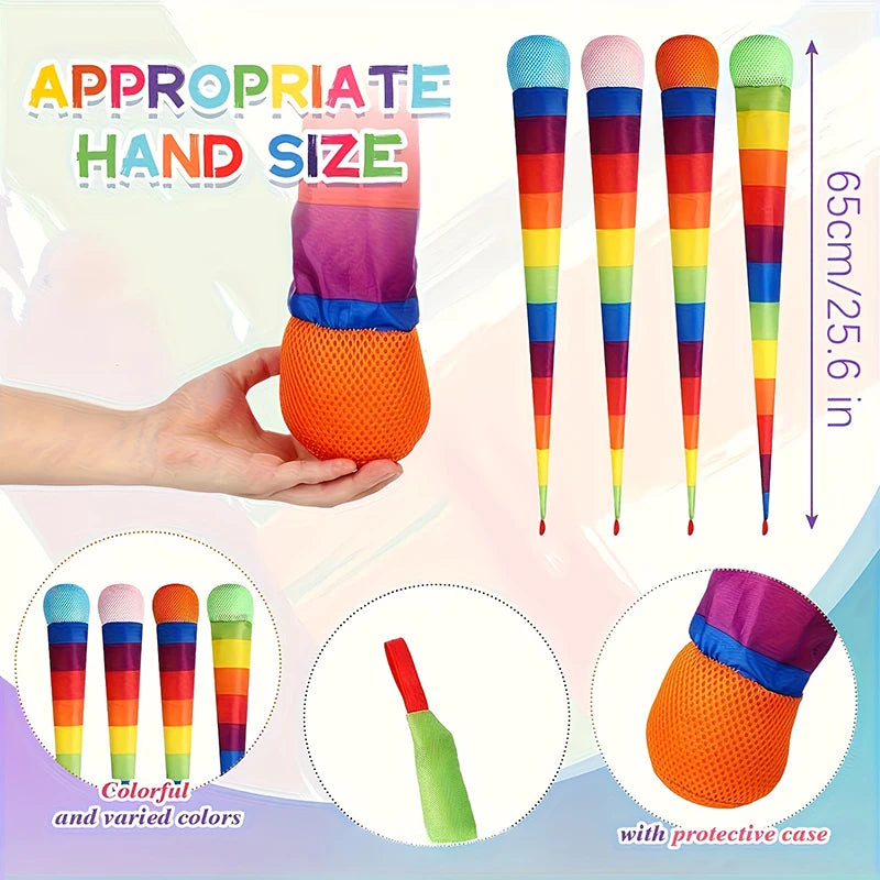 1-20PCS Rainbow Tail Throw Catch Ball Soft Colorful Playground Toy for Kids Adults School Training Gift Sports Durable Fun Vue
