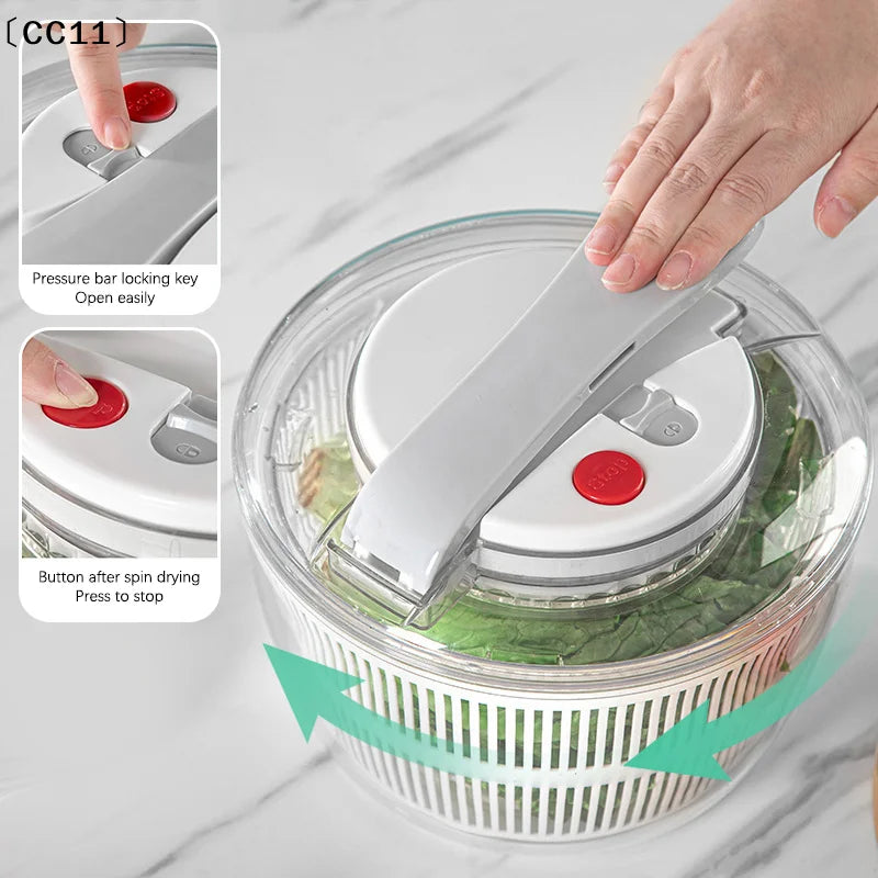 Household Salad Dryer Spinner Vegetable Dehydrator Multi-function