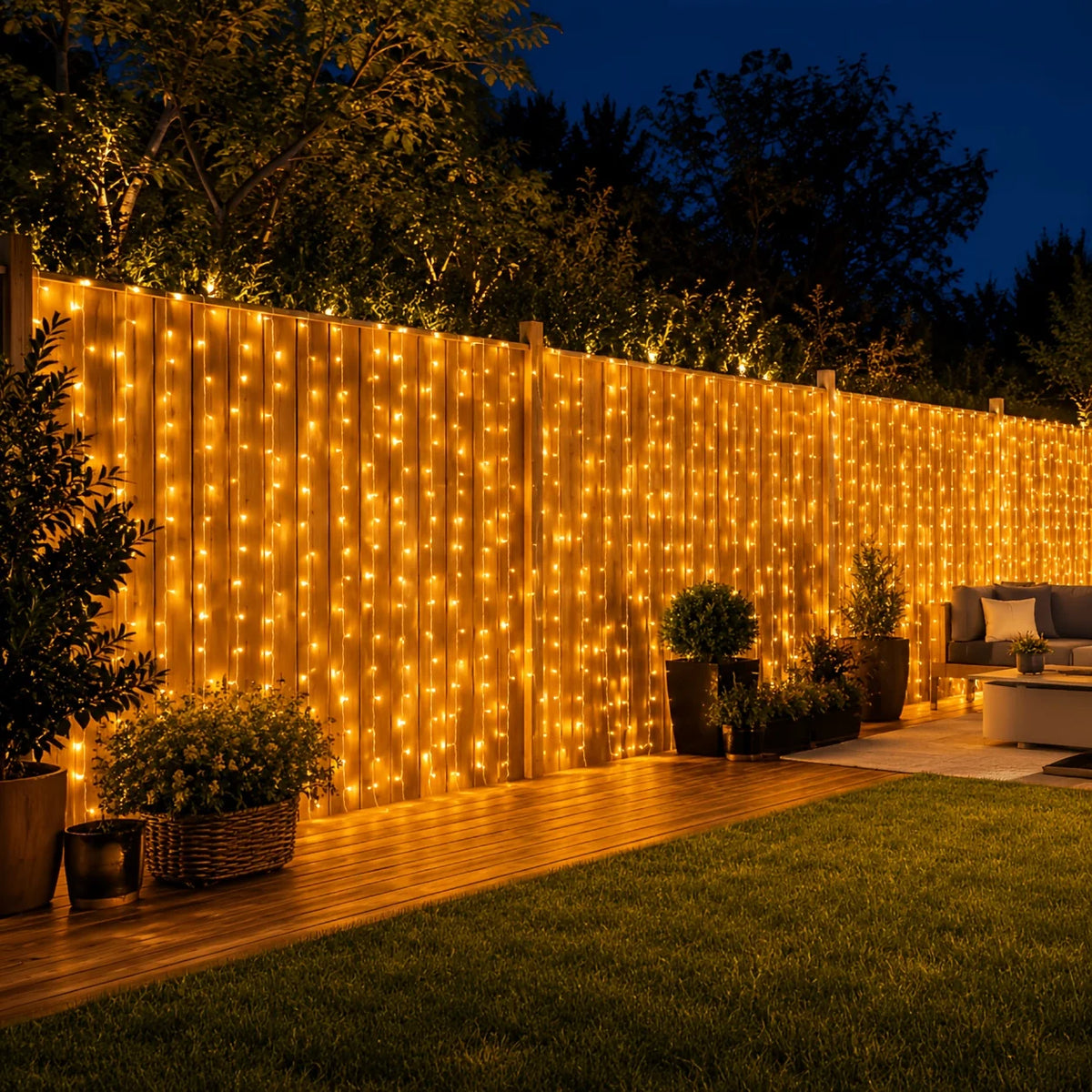 Remote-Controlled LED Curtain Lights USB Powered - 8 Lighting Modes Hanging Fairy String Light for Indoor Outdoor Decoration Vue