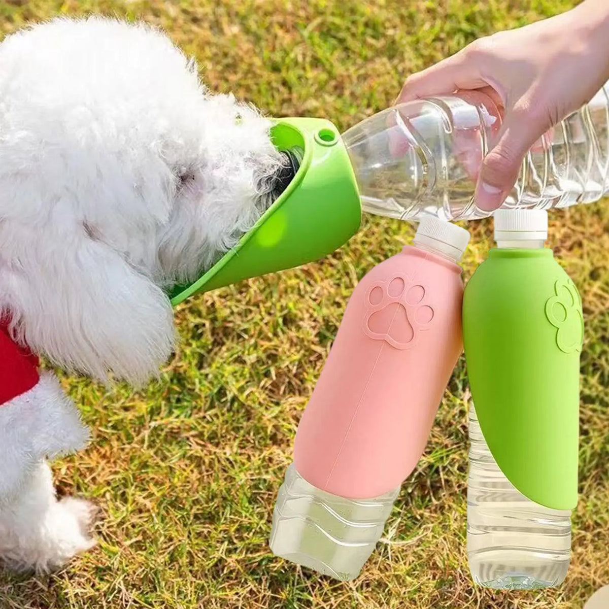 Foldable Portable Dog Water Bottle Pet Hydration Container for Small Medium Large Breeds Camping Boat Yard Garden Beach Travel Vue