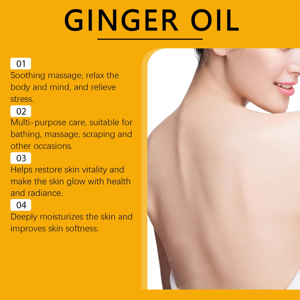 Body Relaxing Essential Oil Ginger Massage Oil Improve Rough Dry Skin Relieve Muscle Fatigue Body Nourishing Soft Care Vue