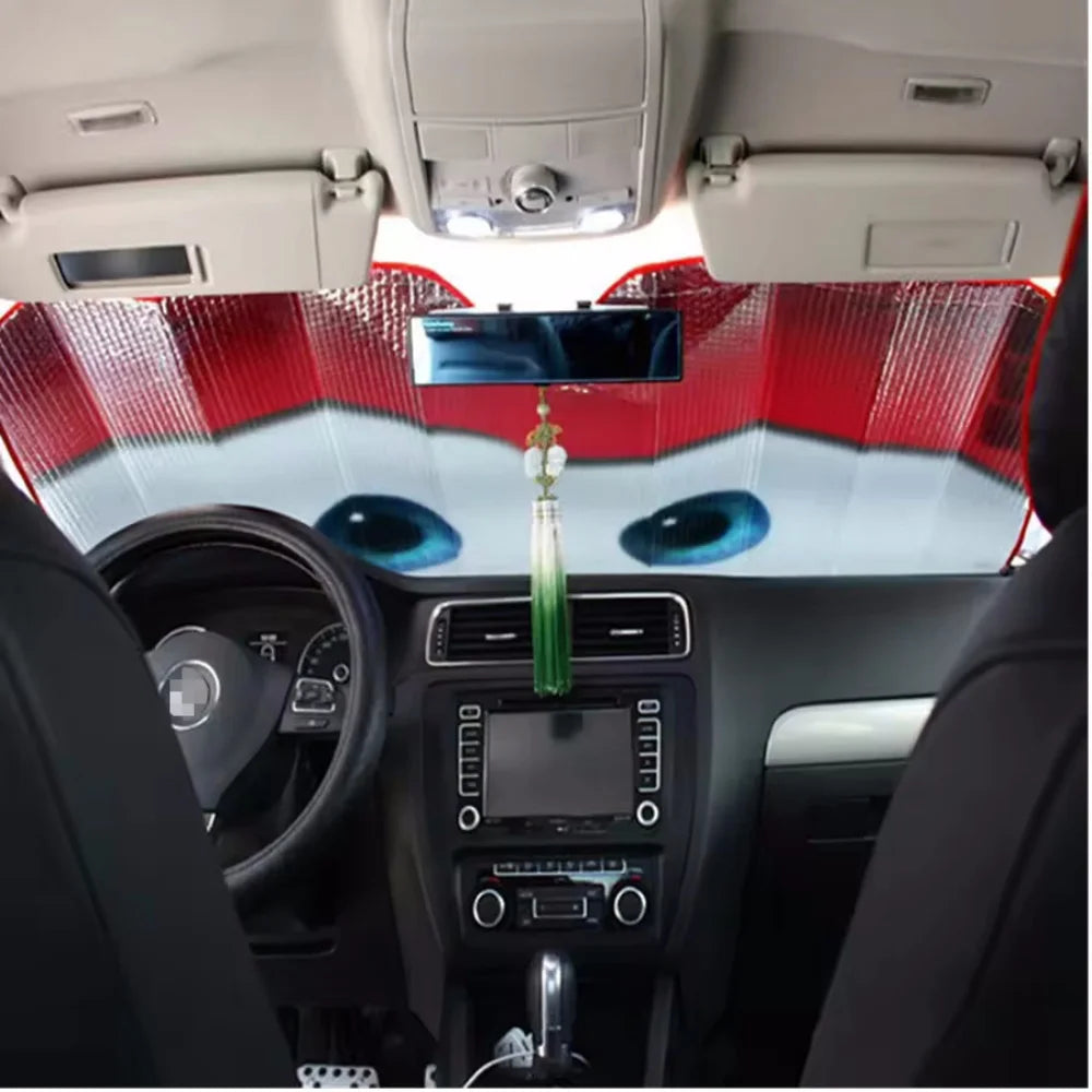 Cute Car Eyes Sun Visor Car Windshield Sunshade Front Window UV Protection Heat Insulation Sun Shade Cover Foldable Sun Visor Vue