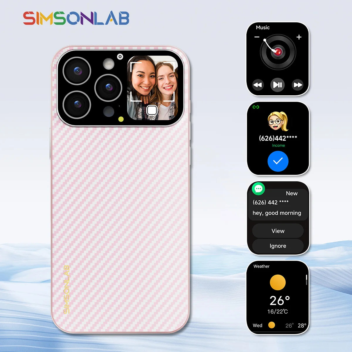 New Smart Phone Case for iPhone Bluetooth Connection Touch Screen Remote Camera Photography Music Control Video Wallpaper 2025 Vue