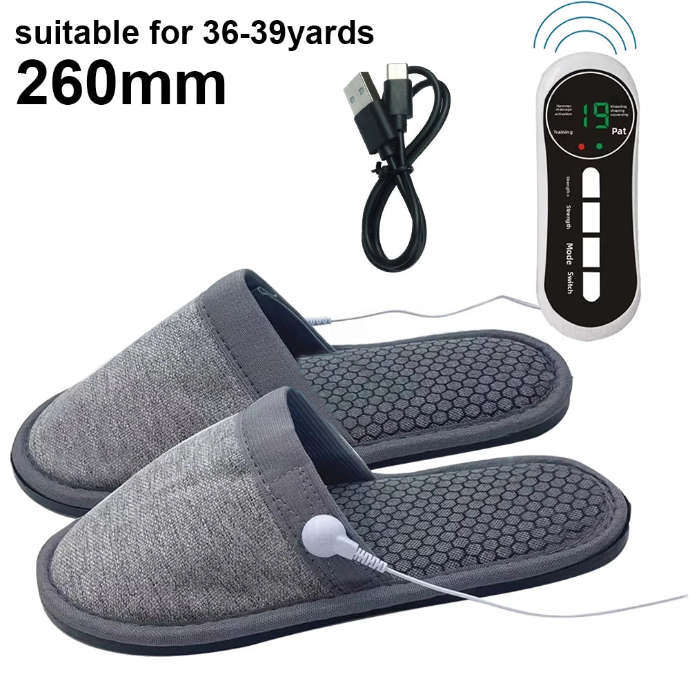 EMS Foot Massager Slippers Electric Feet Massage Shoes with Remote Control Pulse Muscle Stimulator Foot Massager to Relieve Pain Vue 260mm