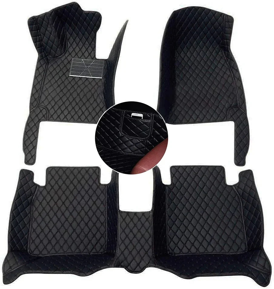 5D leather waterproof Custom Car Floor Mats For Nissan Patrol Y61 Y62 Y63 Armada Auto Carpets Foot Coche Accessorie liners Vue 1997-2010 Y61 A-black