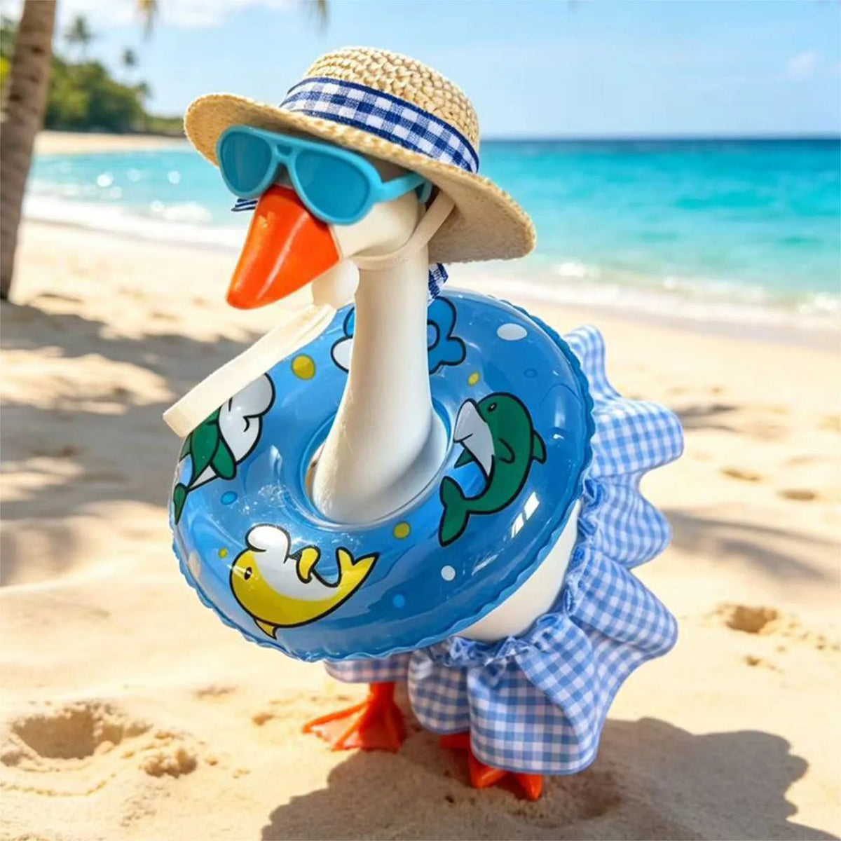 7-Inch Hawaiian Goose Outfit – Hat, Sunglasses & Swim Ring Set Goose Costume Set Vue
